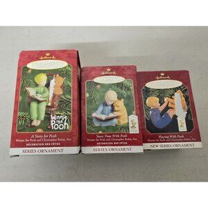 3 Hallmark Ornaments A Story For Winnie the Pooh & Christopher Robin